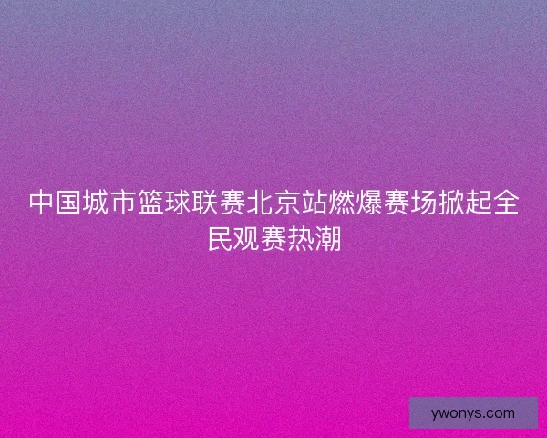 中国城市篮球联赛北京站燃爆赛场掀起全民观赛热潮